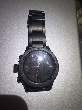 Nixon All-Black Stainless Steel Chronograph Watch